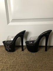 Black & Clear Platform Heels w/Rhinestones from SB