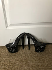 Black & Clear Platform Heels w/Rhinestones from SB