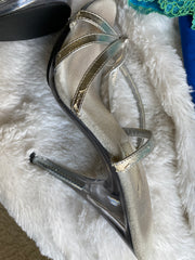 Blue & Green Outfit w/ Silver Heels