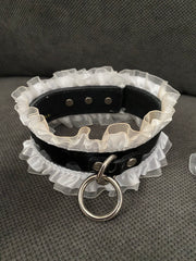 Black & White Collar Necklace & Cuff Bracelet Set from Movie/Photoshoot