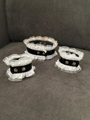 Black & White Collar Necklace & Cuff Bracelet Set from Movie/Photoshoot