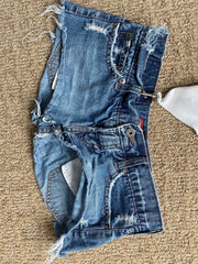 White Top & Denim Shorts from Photoshoot