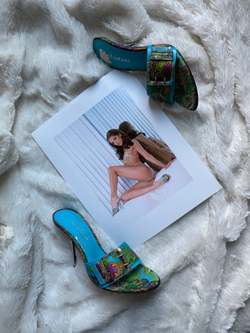 Multi-Colored Heels & Beaded Bikini from Glamour Photoshoot & Live-Stream