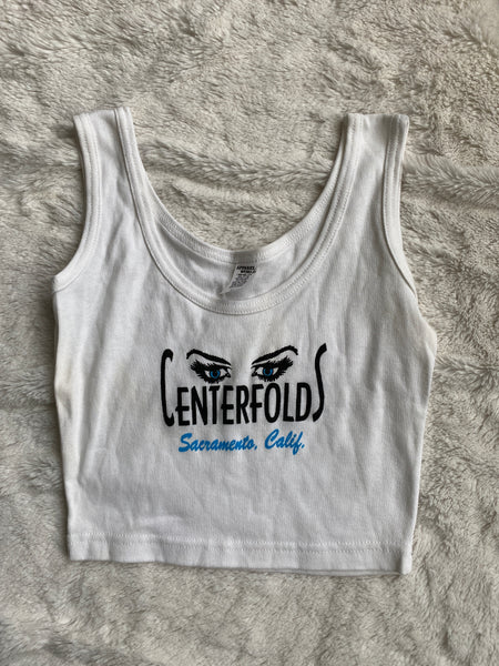 White Centerfold's Cropped Tank Top