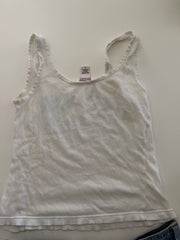 White Tank Top & Denim Skirt from Photoshoot