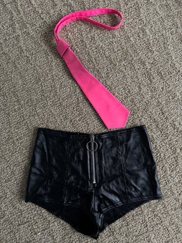Pink Tie & Black Shorts from JHDS