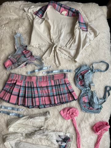 Pink, Blue, & White "School Girl" Feature Dancing Costume From Trashy Lingerie
