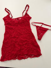 Red Lace Dress Set from Photoshoot/Film Appearance