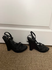 Black Lace Set with Black Glitter Wedges From Film Appearance