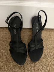Black Lace Set with Black Glitter Wedges From Film Appearance