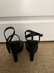 Black Lace Set with Black Glitter Wedges From Film Appearance