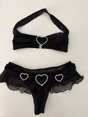 Black Rhinestone Sheer Set from Film Appearance