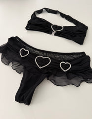 Black Rhinestone Sheer Set from Film Appearance