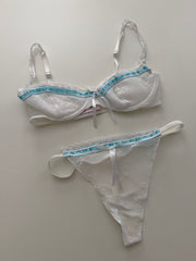 White & Blue Set from Early Film Appearance