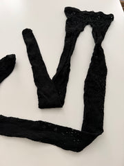 2 Patterned Net Tights from Famous Film/Photoshoot