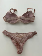 Pale Pink Set w/Denim Skirt from Internet Appearance