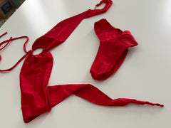 Red Two-Piece Set & Black Heels from Film Appearance