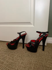 Red Two-Piece Set & Black Heels from Film Appearance