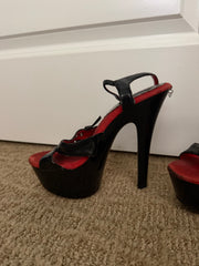 Red Two-Piece Set & Black Heels from Film Appearance