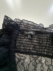 Black Lacy Top and Black Denim Skirt from Film Appearance